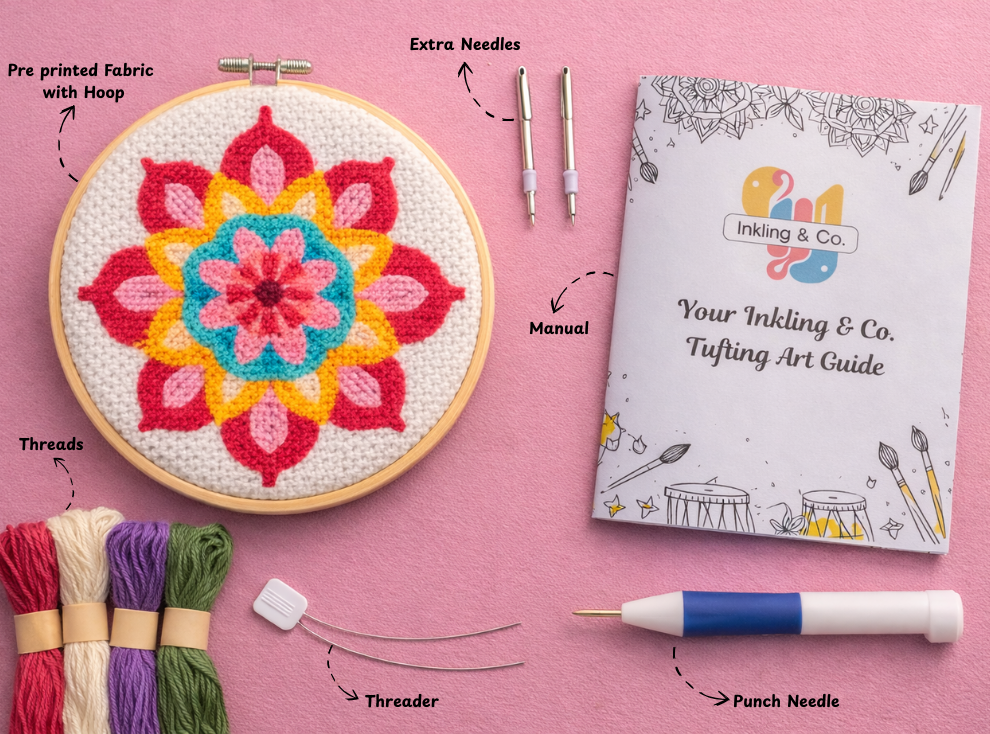 “Blooming Radiance” Punch Needle Embroidery Kit