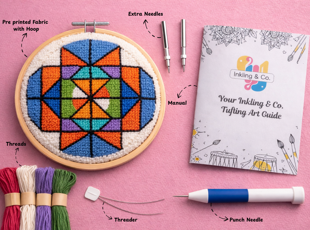 “Vibrant Harmony” Punch Needle Embroidery Kit