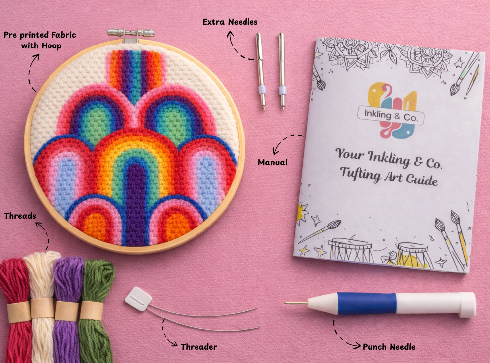 “Rainbow Reverie” Punch Needle Embroidery Kit