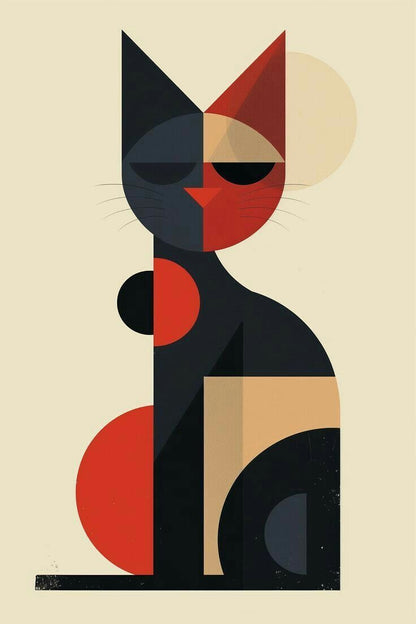 Abstract Geometric Cat – Paint by Numbers Kit