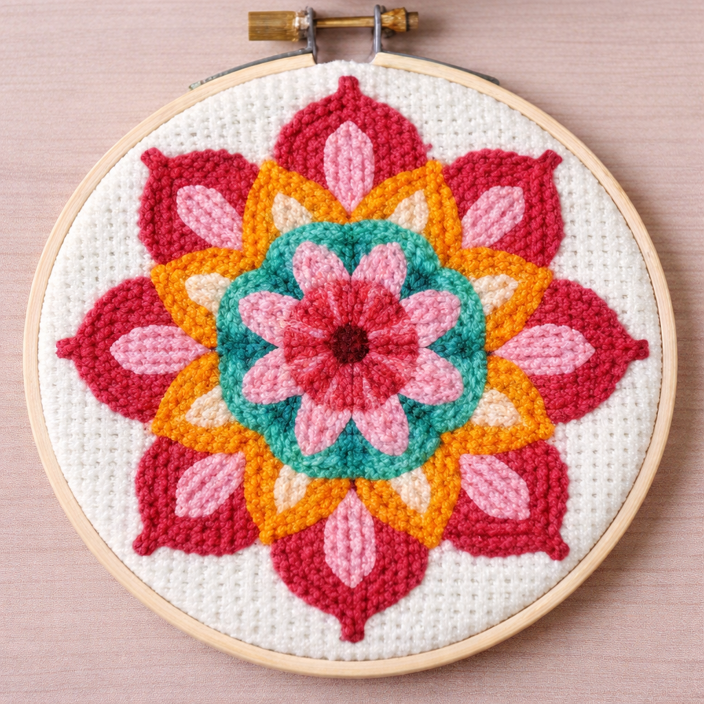 “Blooming Radiance” Punch Needle Embroidery Kit