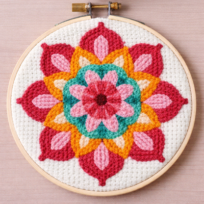“Blooming Radiance” Punch Needle Embroidery Kit
