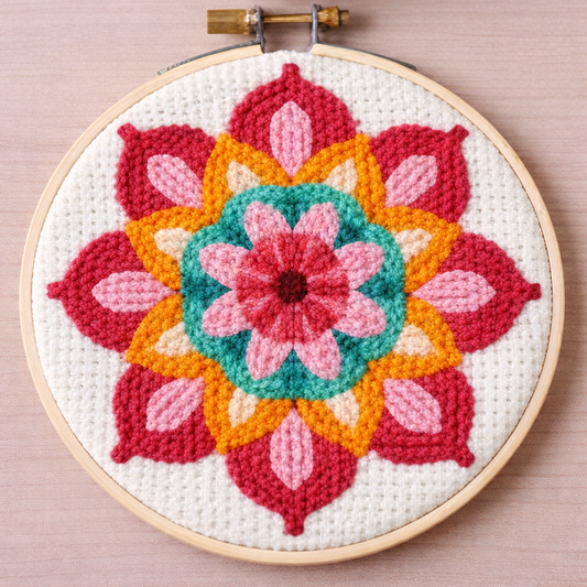 “Blooming Radiance” Punch Needle Embroidery Kit