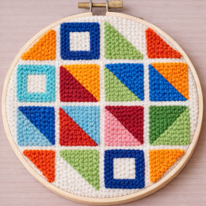 “Playful Geometry” Punch Needle Embroidery Kit