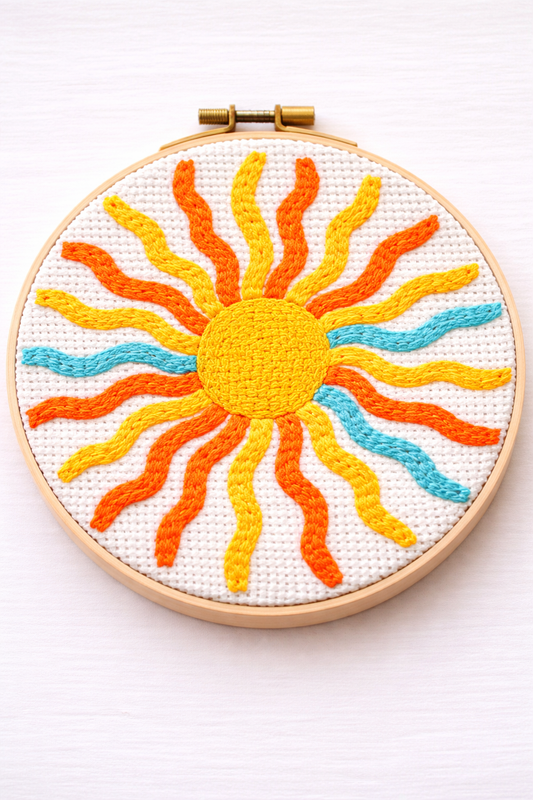“Radiant Sunshine” Punch Needle Embroidery Kit