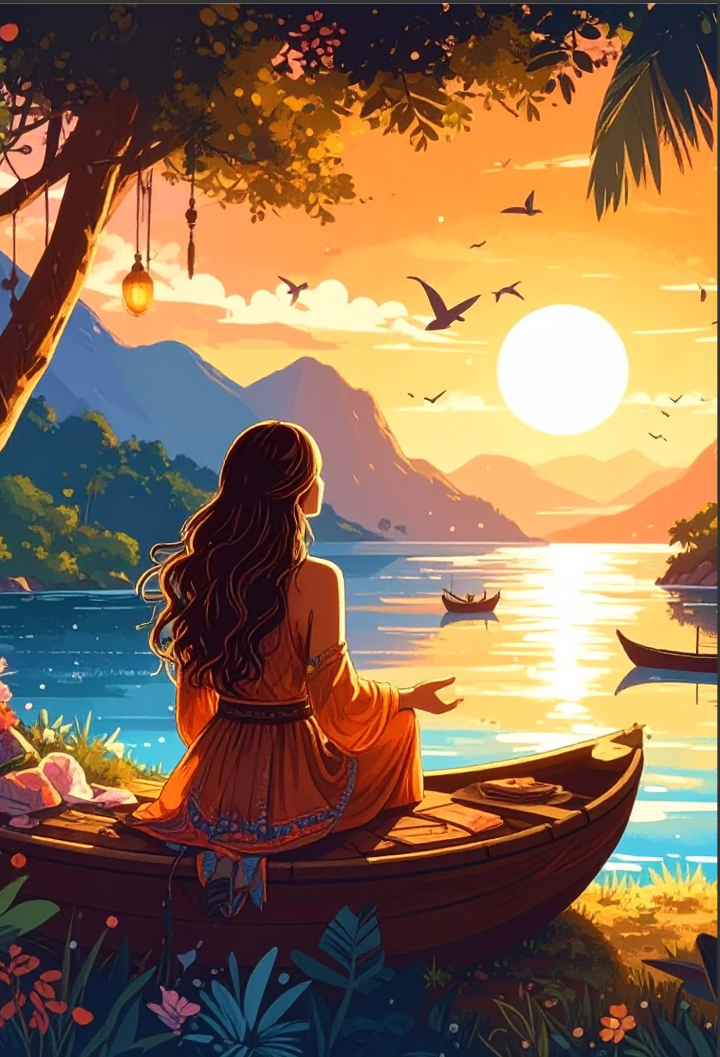 🌺 Landscape Paint-by-Numbers Kit – “Golden Serenity”