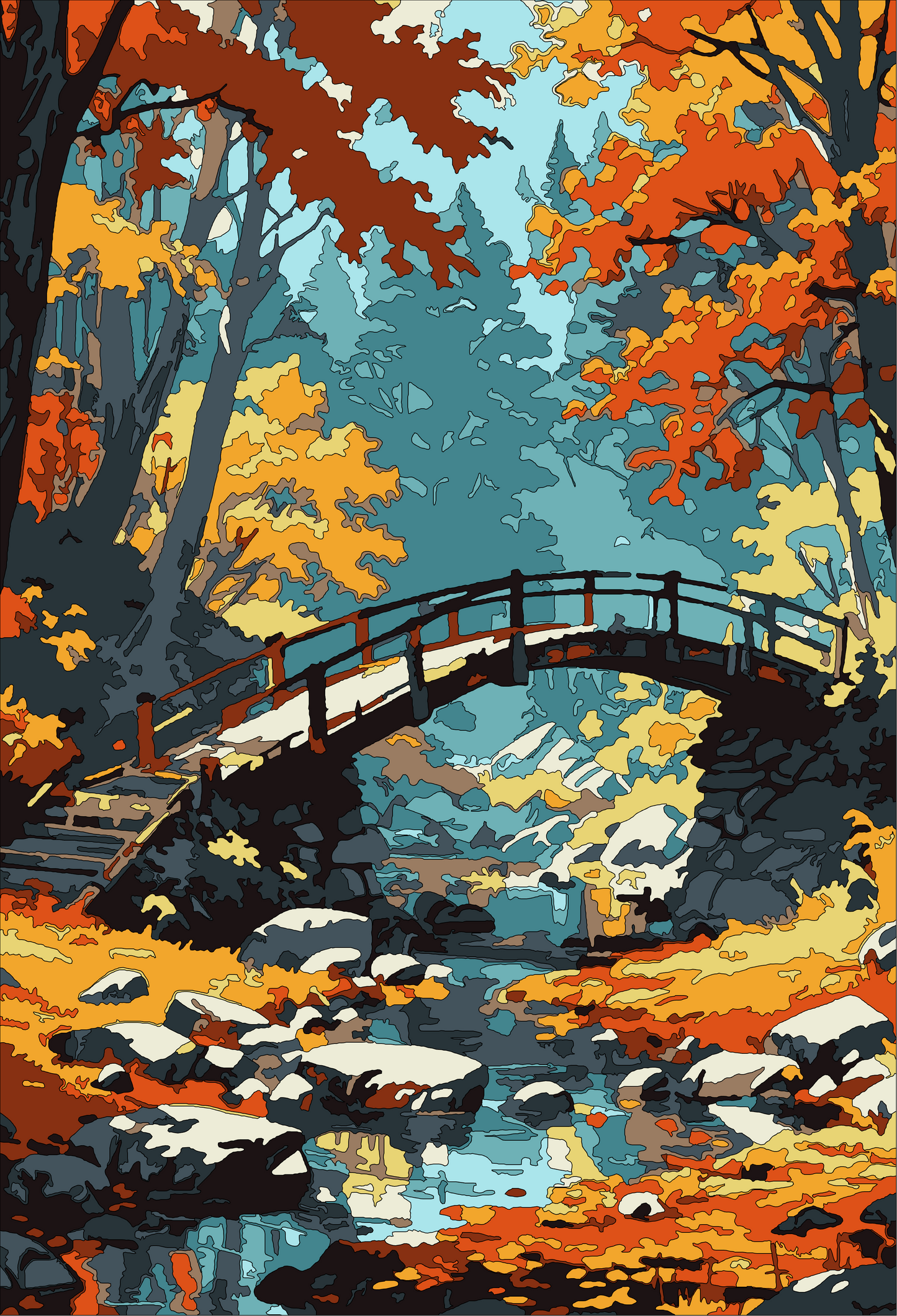 “Autumn Bridge” – Paint by Number Kit