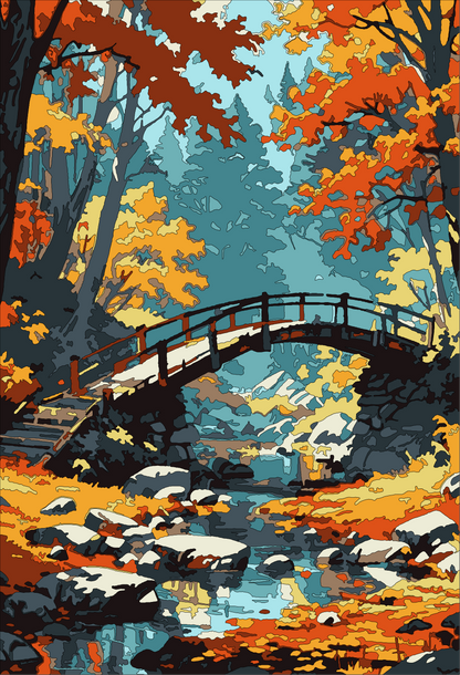 “Autumn Bridge” – Paint by Number Kit