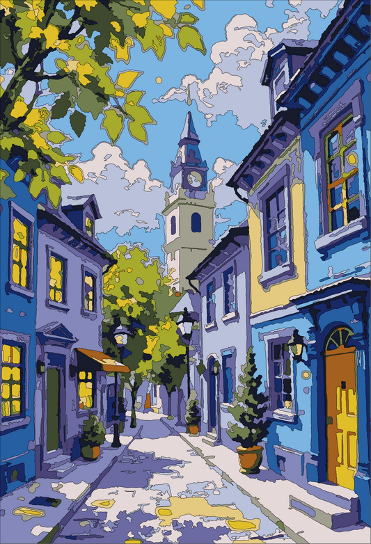 Sunlit Street – Paint by Numbers Kit